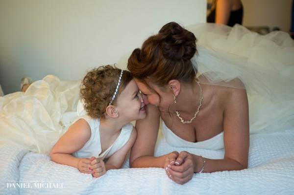 Bride and Flower Girl Wedding Photos