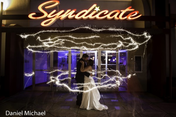 Bride and Groom with Sparklers