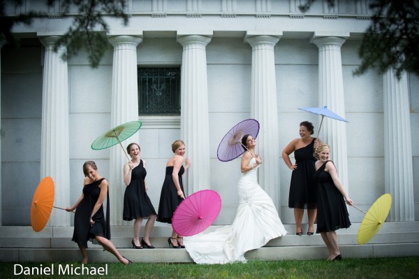 Bridesmaids with Parasols