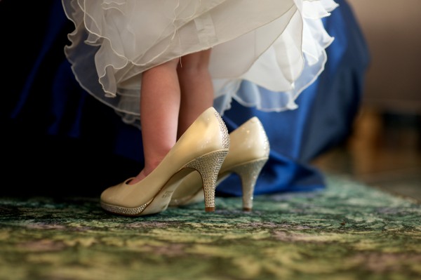 Flower Girl in Brides Shoes Photos