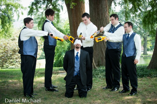 Nerf guns at wedding