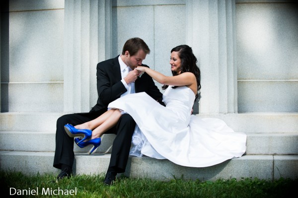 Spring Grove Wedding with Blue Shoes