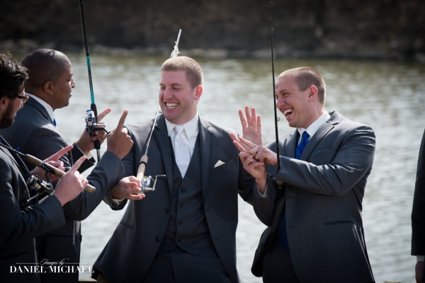 Wedding Groomsmen Fishing Photography